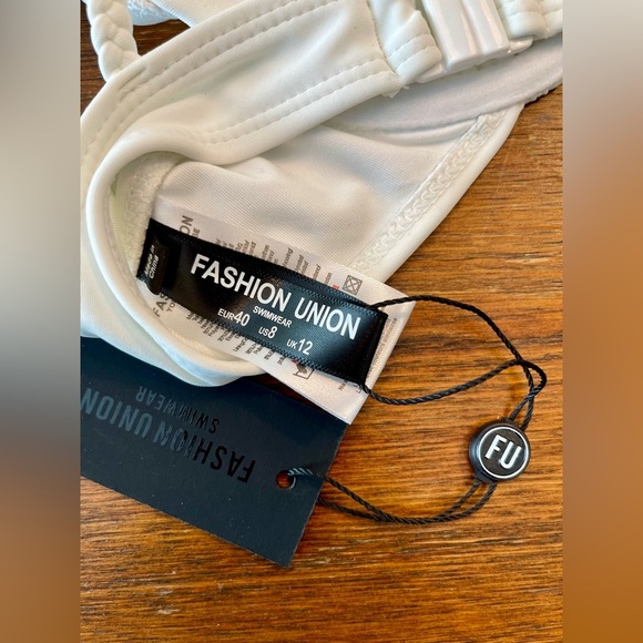 Fashion Union Exclusive | Ruched Underwire Bikini Top | White | Women’s 6 & 8 - Picture 7 of 8